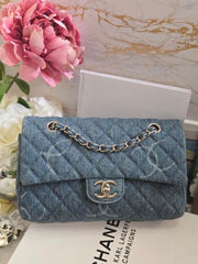 Chanel series 30 20B 2020 Fall/Winter Collection Denim SHW Medium Single Flap Bag